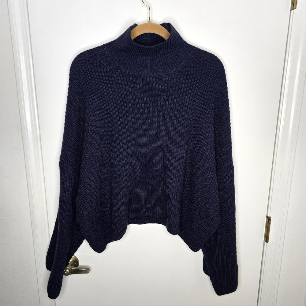 Topshop Deep Blue Women's Mock Turtleneck Sweater NWT Size 8-10
